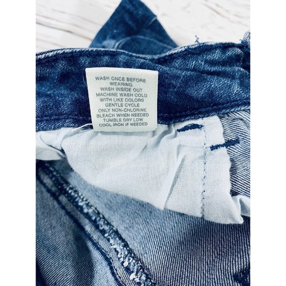 Mudd FLX Stretch Womens Jean Shorts Sz 3 Denim Booty Raw Rolled Hem Blue Shorty - Picture 9 of 9